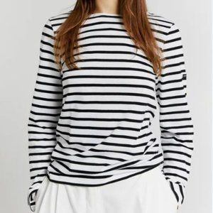 NWT SAINT JAMES Cotton Minquiers Modern T-Shirt Neige Noir